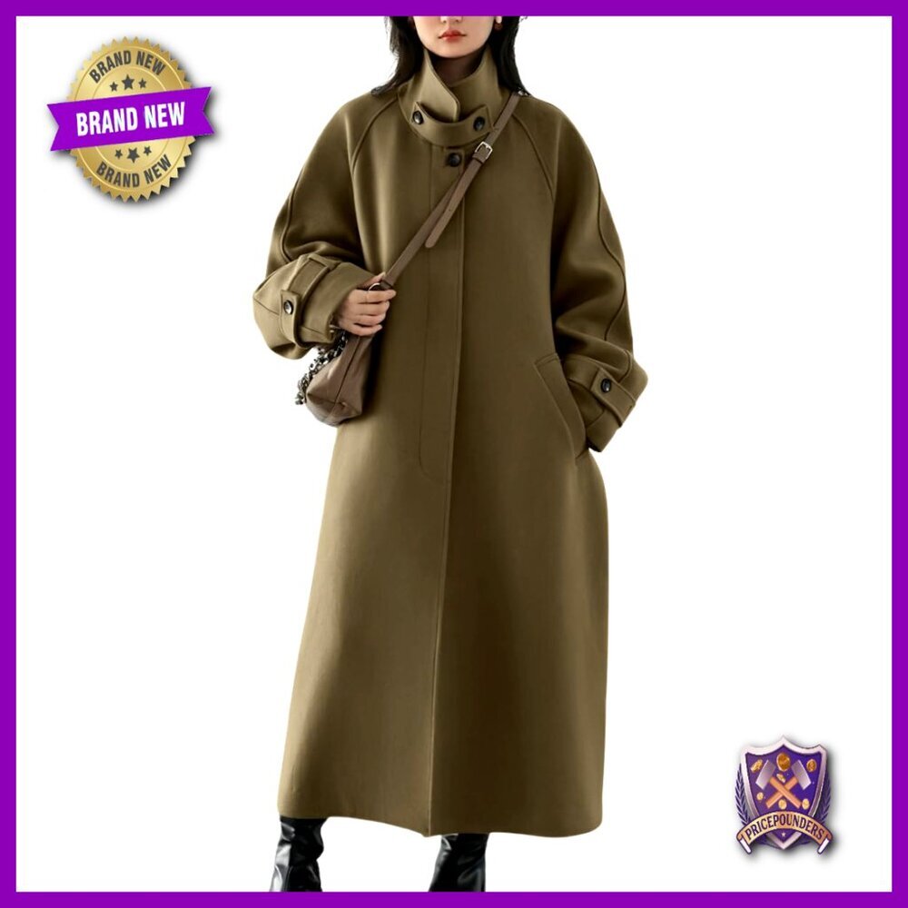 Wool Overcoat Raglan Sleeve Business Elegant Classic Winter Coat Women's